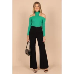 Petal And Pup Womens Kayden Cold Shoulder Cut Out Knit Sweater