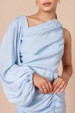 Petal And Pup Womens Toira One Shoulder Gathered Mini Dress