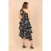 Petal And Pup Womens Brigette One Shoulder Tiered Maxi Dress