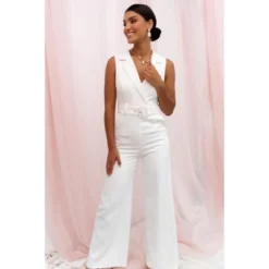 Petal And Pup Womens Sienna Belted Jumpsuit