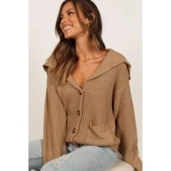 Petal And Pup Womens Amelia Oversize Collar Button Cardigan -Elegant Women Wear Store GUEST 372ae53a 20e3 40a8 8adc 745536197231