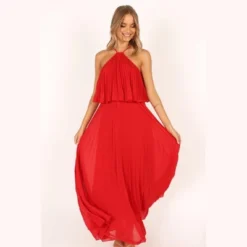 Petal And Pup Womens Gia Pleated Halterneck Maxi Dress -Elegant Women Wear Store GUEST 40ed4d1a f52e 4dc6 9e0e 5f7488918a26