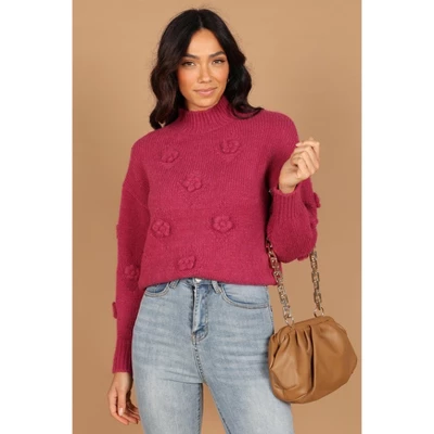 Petal And Pup Womens Raquel Mock Neck Flower Detail Knit Sweater 8 Petal And Pup Womens Raquel Mock Neck Flower Detail Knit Sweater - Image 8