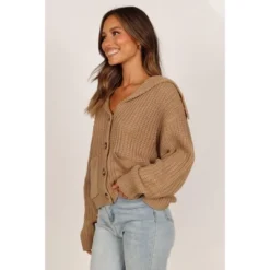 Petal And Pup Womens Amelia Oversize Collar Button Cardigan -Elegant Women Wear Store GUEST 5c444f85 3a74 459e 8050 550c6cb027d4