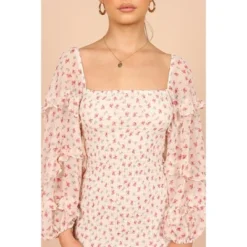 Petal And Pup Womens Bonita Shirred Frill Long Sleeve Bodycon Midi Dress -Elegant Women Wear Store GUEST 6e3f4f39 d7e5 4bad 84a5 e2d3b4eee397