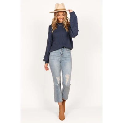 Petal And Pup Katrina Textured Sleeve Crewneck Knit Sweater 3 Petal And Pup Katrina Textured Sleeve Crewneck Knit Sweater - Image 3