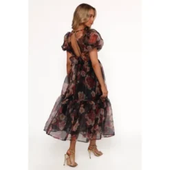 Petal And Pup Elspeth Midi Dress - Black Floral S