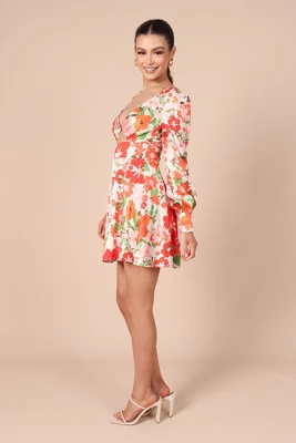 Petal And Pup Womens Tanaya Puff Sleeve Skater Skirt Mini Dress 4 Petal And Pup Womens Tanaya Puff Sleeve Skater Skirt Mini Dress - Image 4