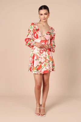 Petal And Pup Womens Tanaya Puff Sleeve Skater Skirt Mini Dress 3 Petal And Pup Womens Tanaya Puff Sleeve Skater Skirt Mini Dress - Image 3