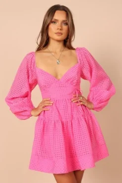 Petal And Pup Womens Augusta Long Sleeve Mini Dress