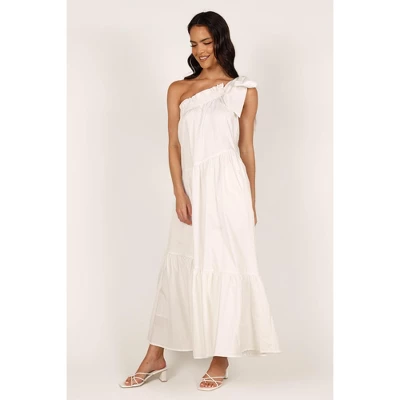 Petal And Pup Ava One Shoulder Maxi Dress - White S 1 Petal And Pup Ava One Shoulder Maxi Dress - White S