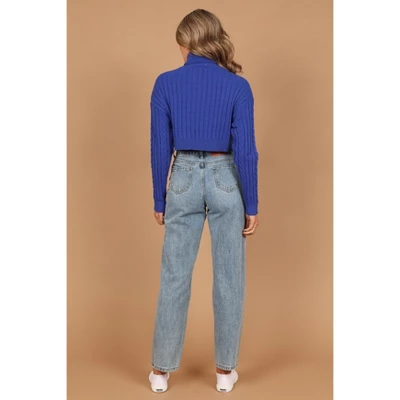 Petal And Pup Womens Kellan Turtleneck Cable Crop Knit Sweater 3 Petal And Pup Womens Kellan Turtleneck Cable Crop Knit Sweater - Image 3