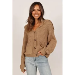 Petal And Pup Womens Amelia Oversize Collar Button Cardigan -Elegant Women Wear Store GUEST e8e6d1a5 9339 4f43 94b2 51b79d56af4a