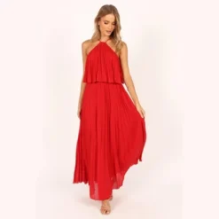 Petal And Pup Womens Gia Pleated Halterneck Maxi Dress -Elegant Women Wear Store GUEST ec6a59ad c767 4766 a668 149e439cfb37
