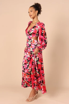 Petal And Pup Womens Teena Puff Sleeve Cutout Midi Dress 4 Petal And Pup Womens Teena Puff Sleeve Cutout Midi Dress - Image 4